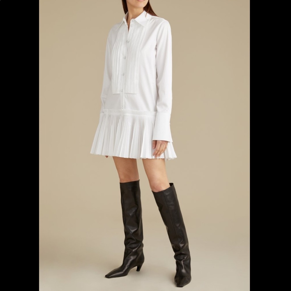 KHAITE poplin pleated dress